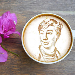 Printing photo on cappuccino Photo effect - Printing photo on cappuccino