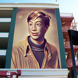 Huge billboard on the wall Photo effect - Huge billboard on the wall
