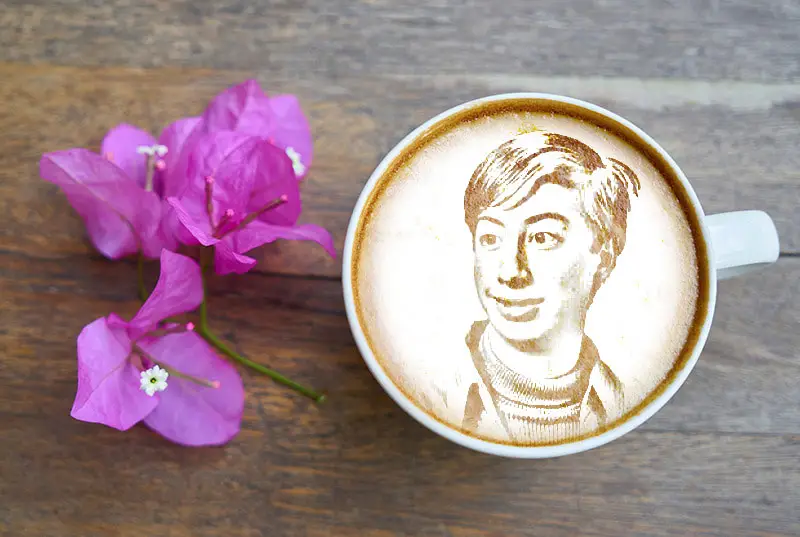 Printing photo on cappuccino Photo effect - Printing photo on cappuccino