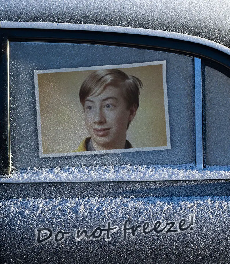 Frozen car window Photo effect - Frozen car window
