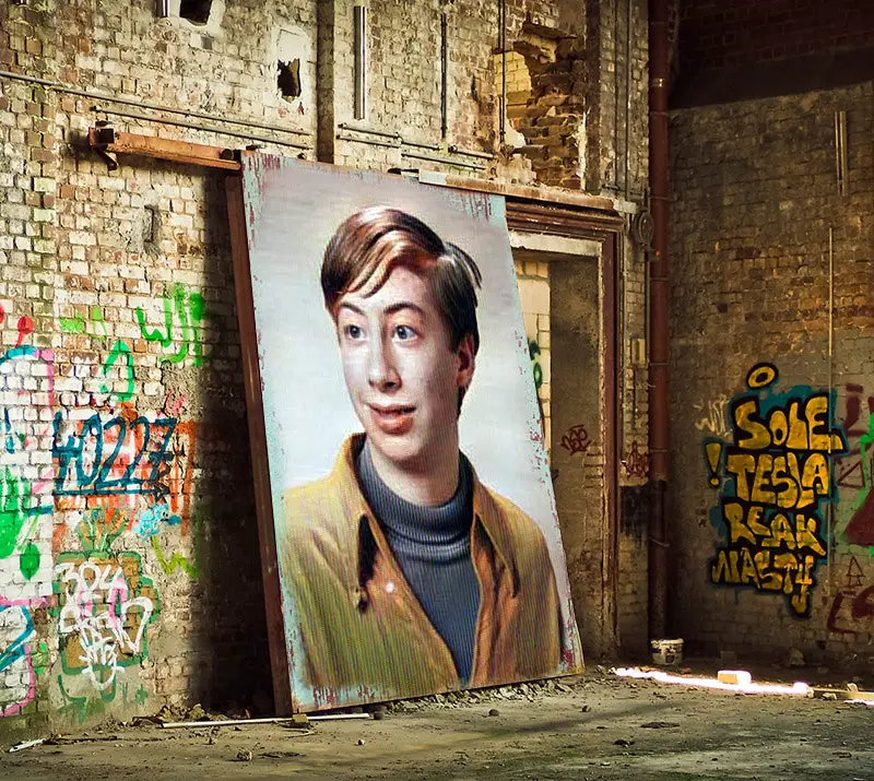 Graffiti in an abandoned house Photo effect - Graffiti in an abandoned house