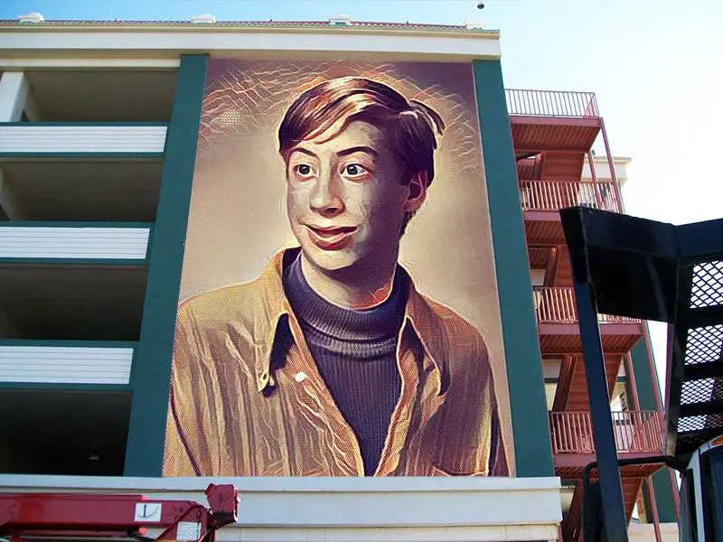 Huge billboard on the wall Photo effect - Huge billboard on the wall